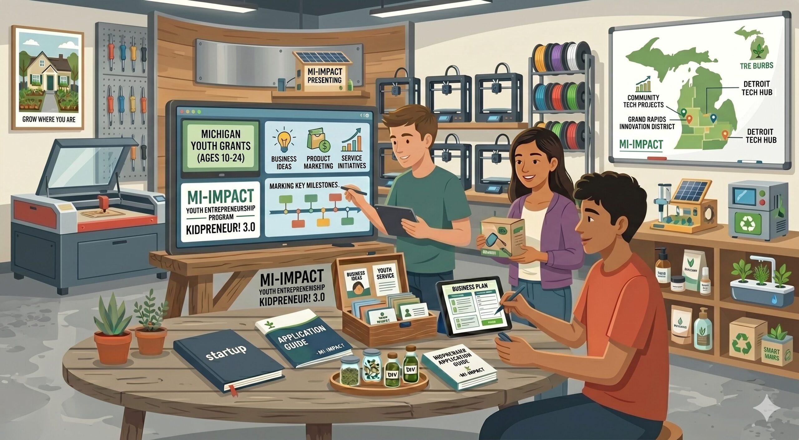 Illustration promoting the MI-IMPACT Kidpreneur program