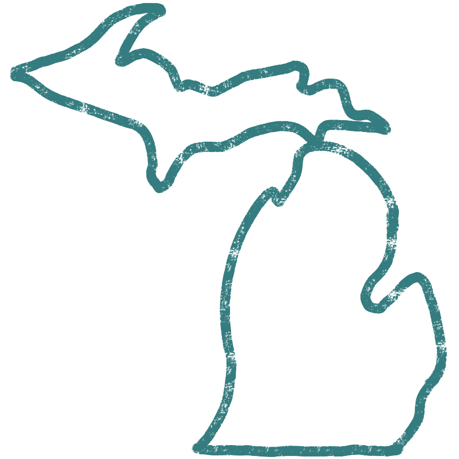 teal_michigan_outline_transparent-cropped Outline of the state of Michigan in teal