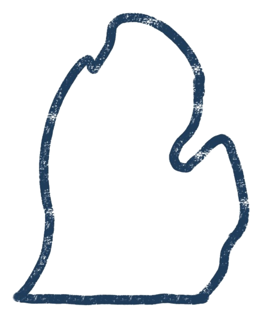 blue_mitten_transparent_background Michigan mitten shape in navy